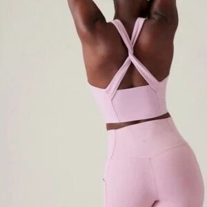 Athleta Conscious Twist Crop Bra A-C - Color: Begonia; Size: Small